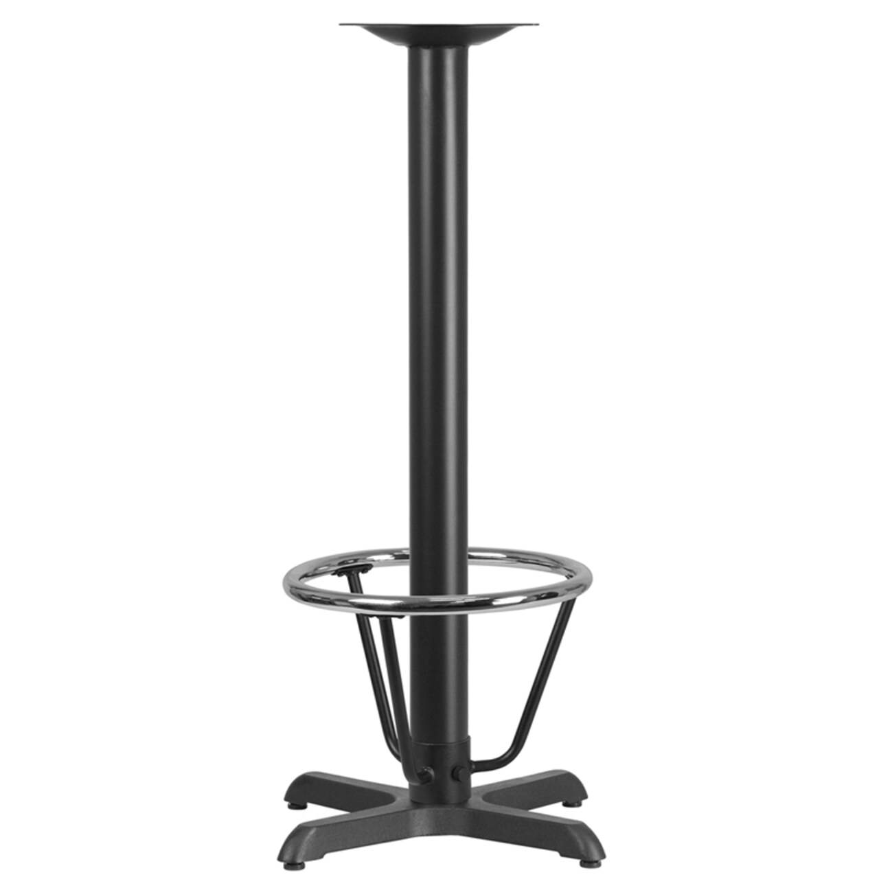 Flash Furniture 22 x 22 Restaurant Table X-Base with 3 Dia. Bar Height Column and Foot Ring XU-T2222-BAR-3CFR-GG